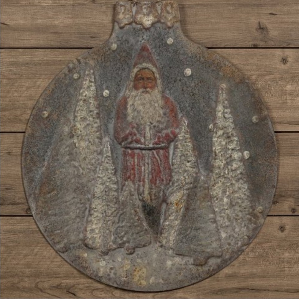 Ragon House snowy Santa metal wall hanging